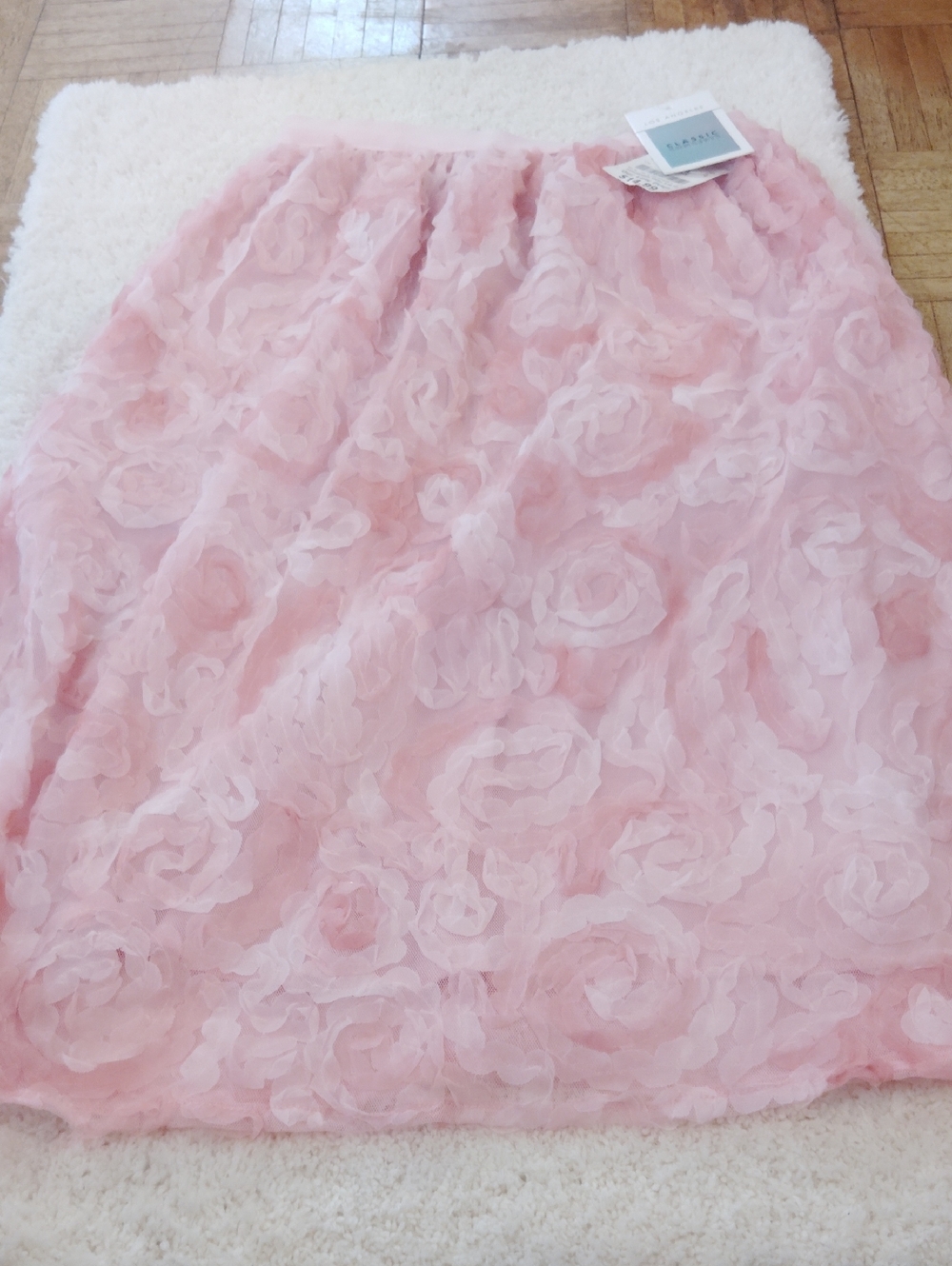 Los Angeles Apparel Pink A-Line Rosette Skirt